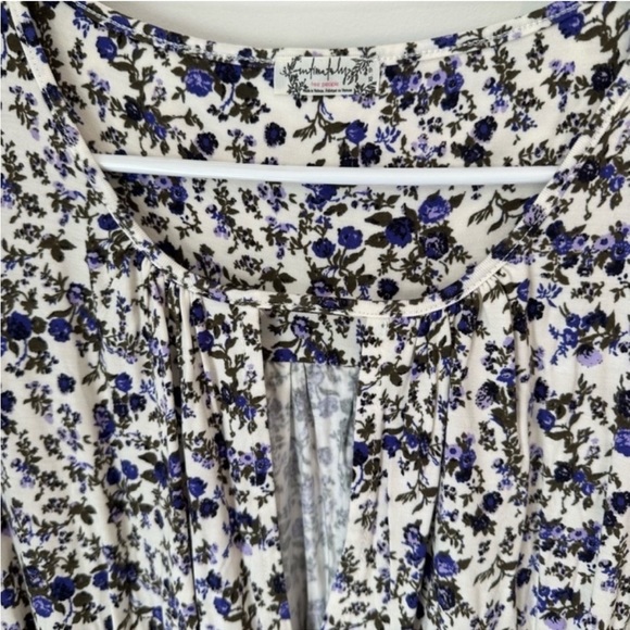 Free People Floral Bodysuit in Blue and White - Picture 6 of 10